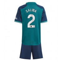 Camiseta Arsenal William Saliba #2 Tercera Equipación Replica 2023-24 para niños mangas cortas (+ Pantalones cortos)